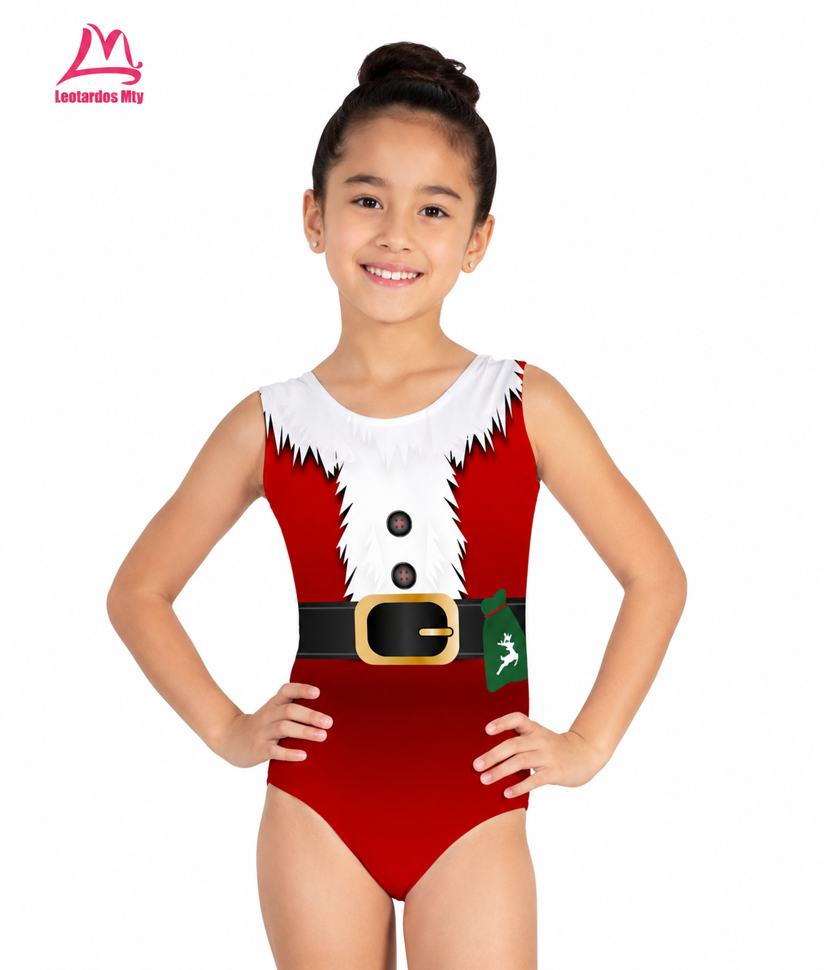 Body de Navidad para niñas, disfraz de Papá Noel, leotardo de gimnasia, leotardo de Ballet, traje de baile