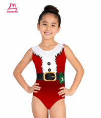 Thumbnail for Body de Navidad para niñas, disfraz de Papá Noel, leotardo de gimnasia, leotardo de Ballet, traje de baile